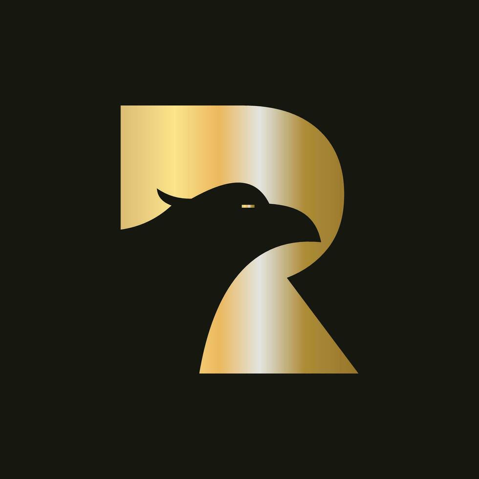 Brief r Adler Logo Design. Transport Symbol Vektor Vorlage