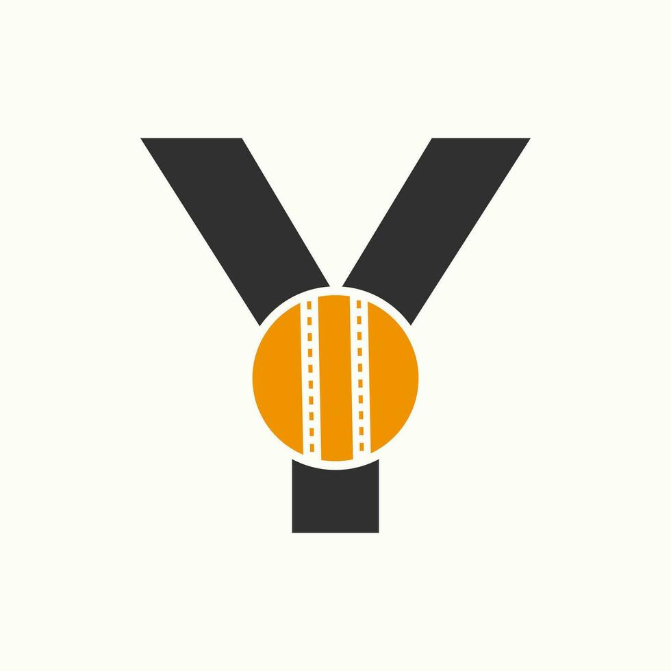 cricket logotyp på brev y begrepp. cricket klubb symbol vektor