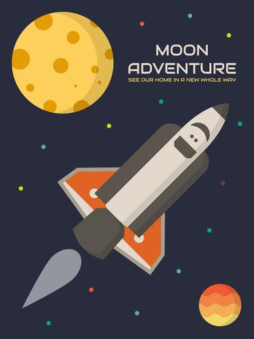 Unika Moon Travel Poster Vektorer