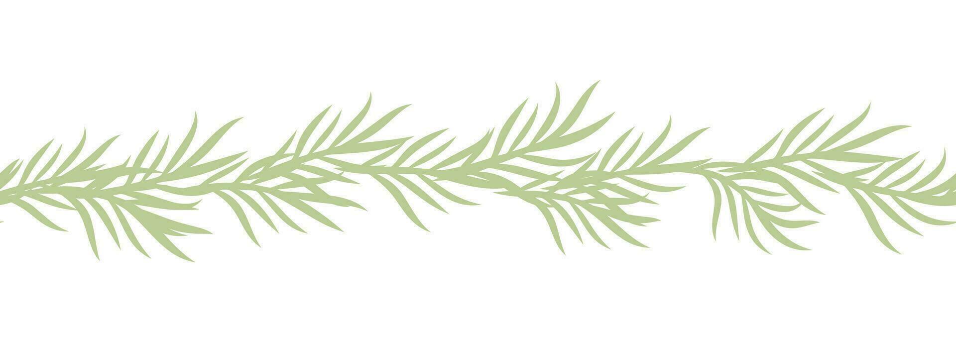 Blätter dekorativ, Algen horizontal Rand nahtlos Muster vektor