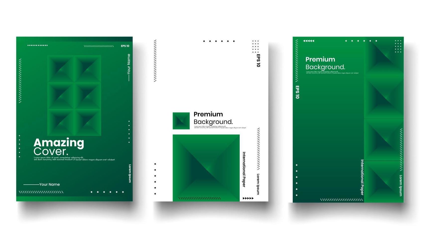 Cover Design Template Set mit abstrakten Linien modernen unterschiedlichen Farbverlauf Stil auf Hintergrund vektor