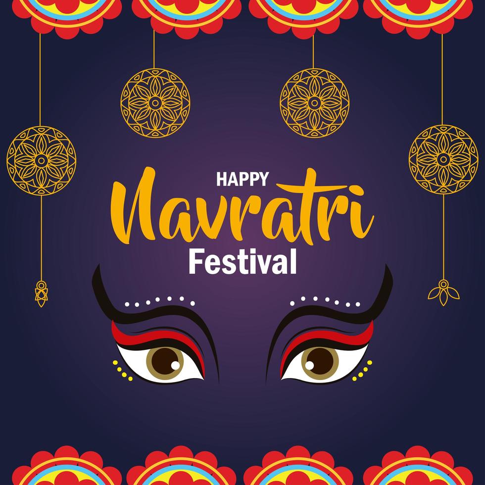 Poster der fröhlichen Navratri-Feier vektor