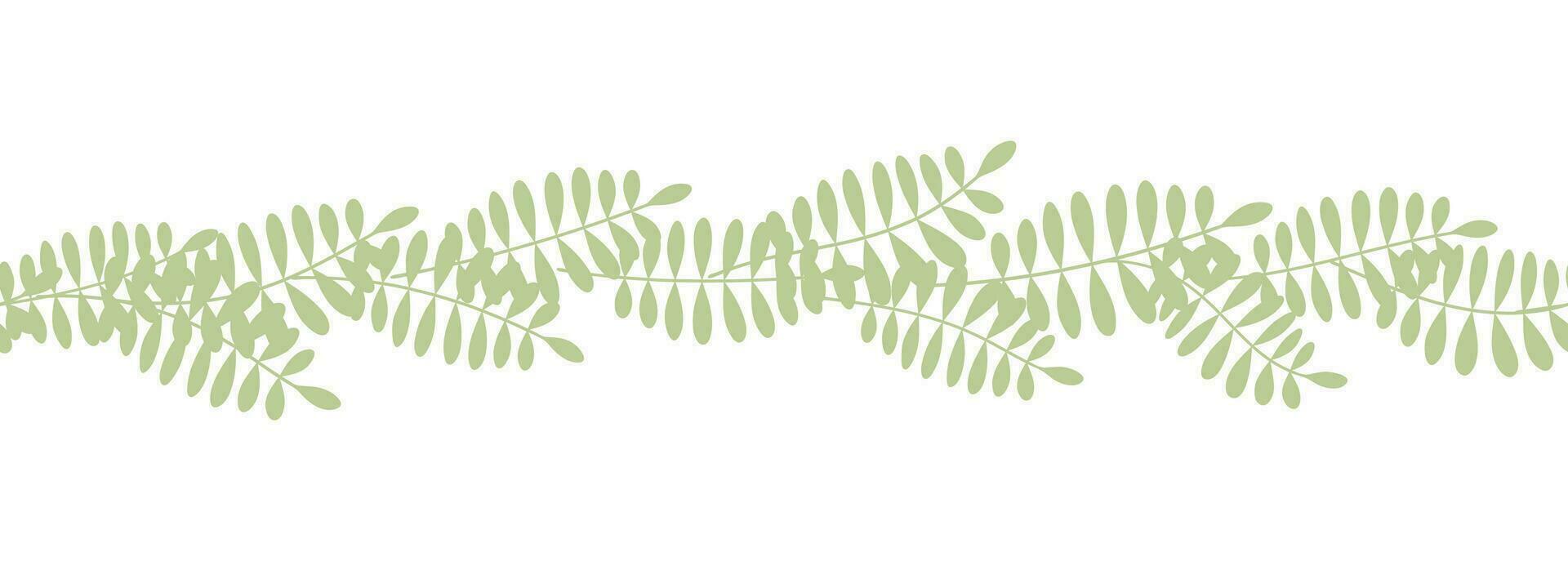 Blätter dekorativ, Algen horizontal Rand nahtlos Muster vektor