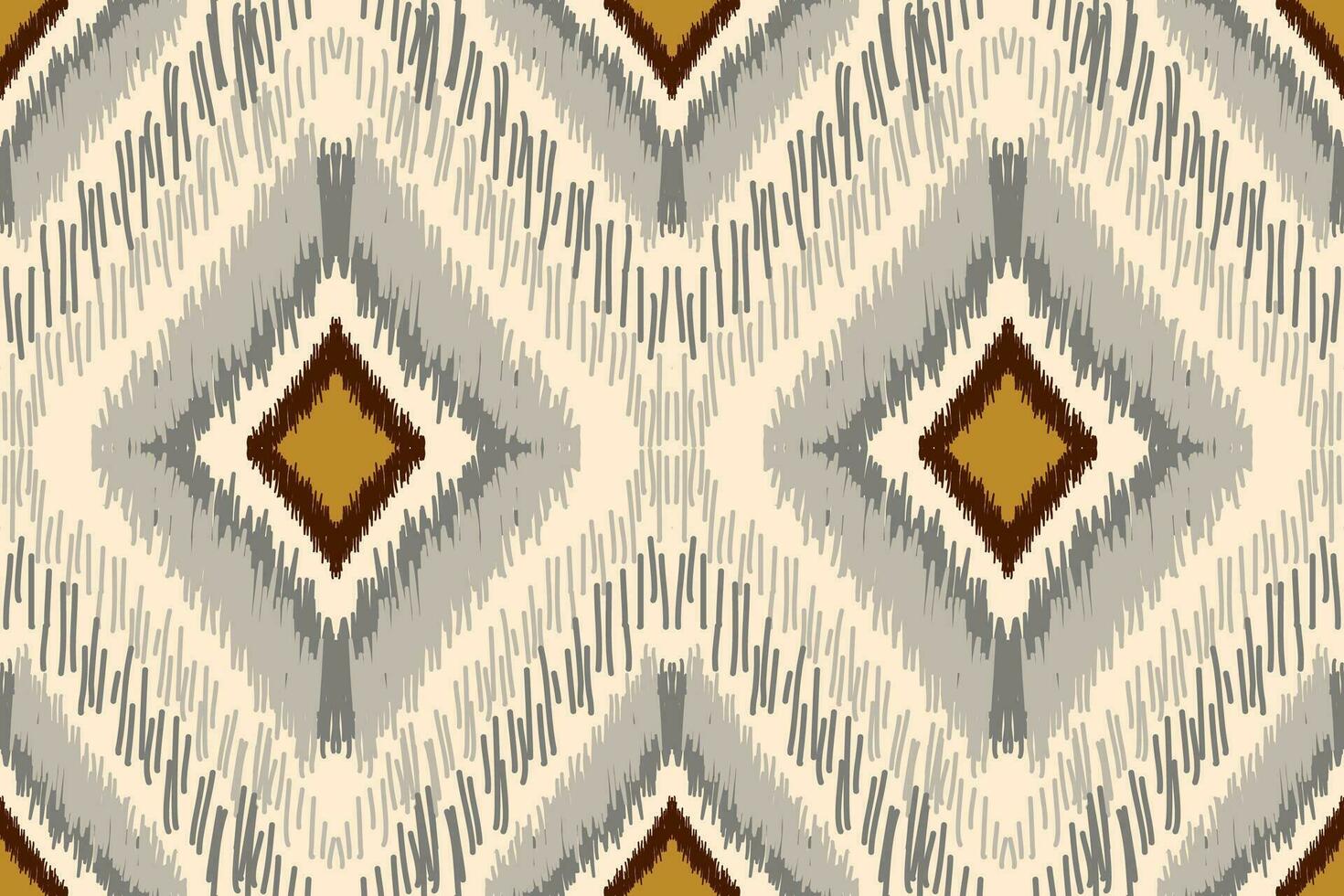 ikat blommig paisley broderi på grädde bakgrund.ikat etnisk orientalisk sömlös mönster traditionell.aztec stil abstrakt vektor illustration.design för textur, tyg, kläder, inslagning, dekoration.