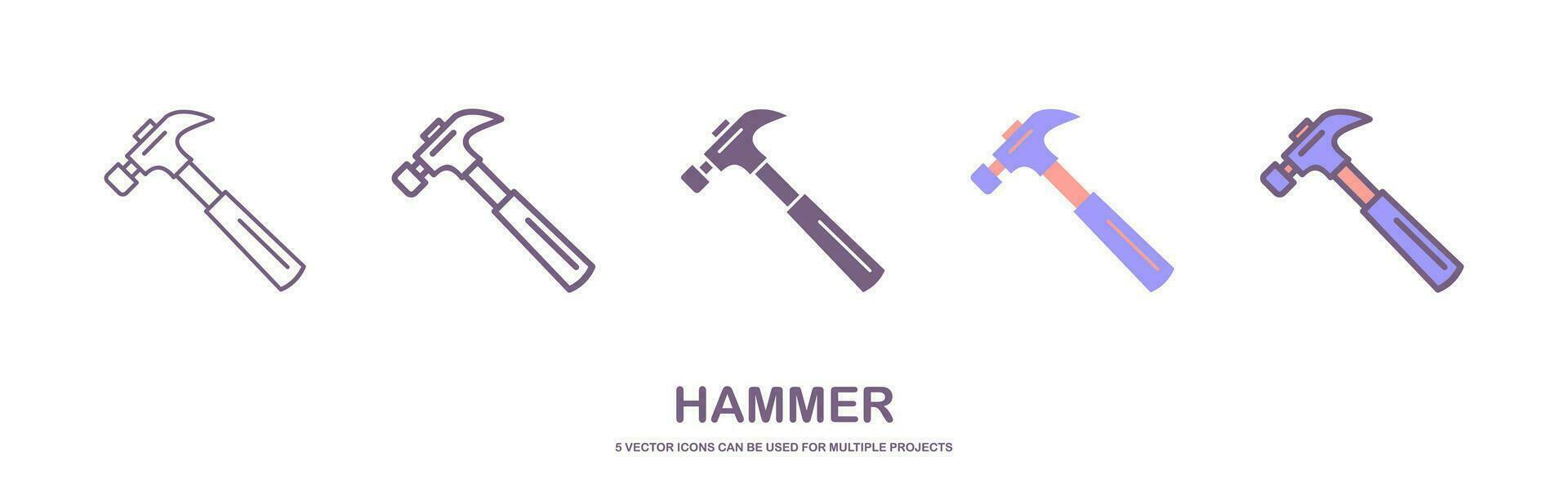 Hammer Symbol im modisch eben Stil, isoliert auf Weiß Hintergrund, zum Ihre Netz Seite? ˅ Design, Anwendung, Logo, ui. Vektor Illustration