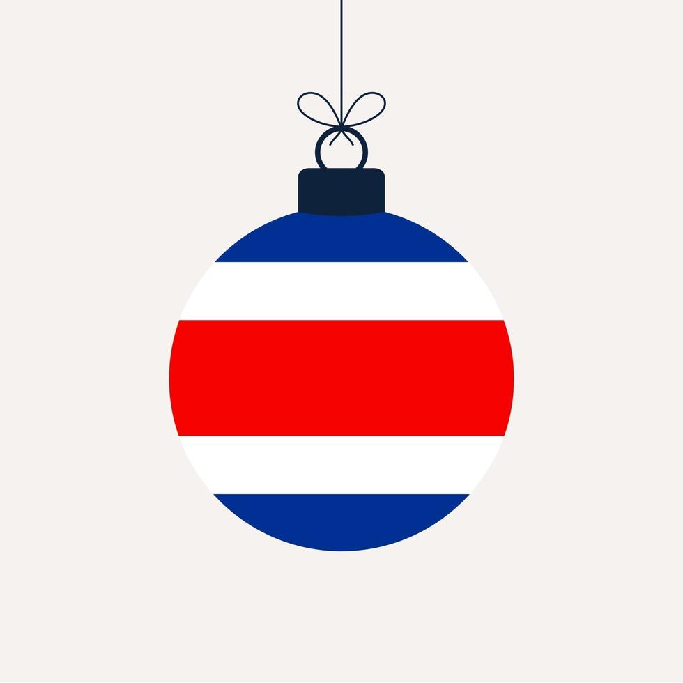 jul nytt år boll med Costa Rica flagga vektor