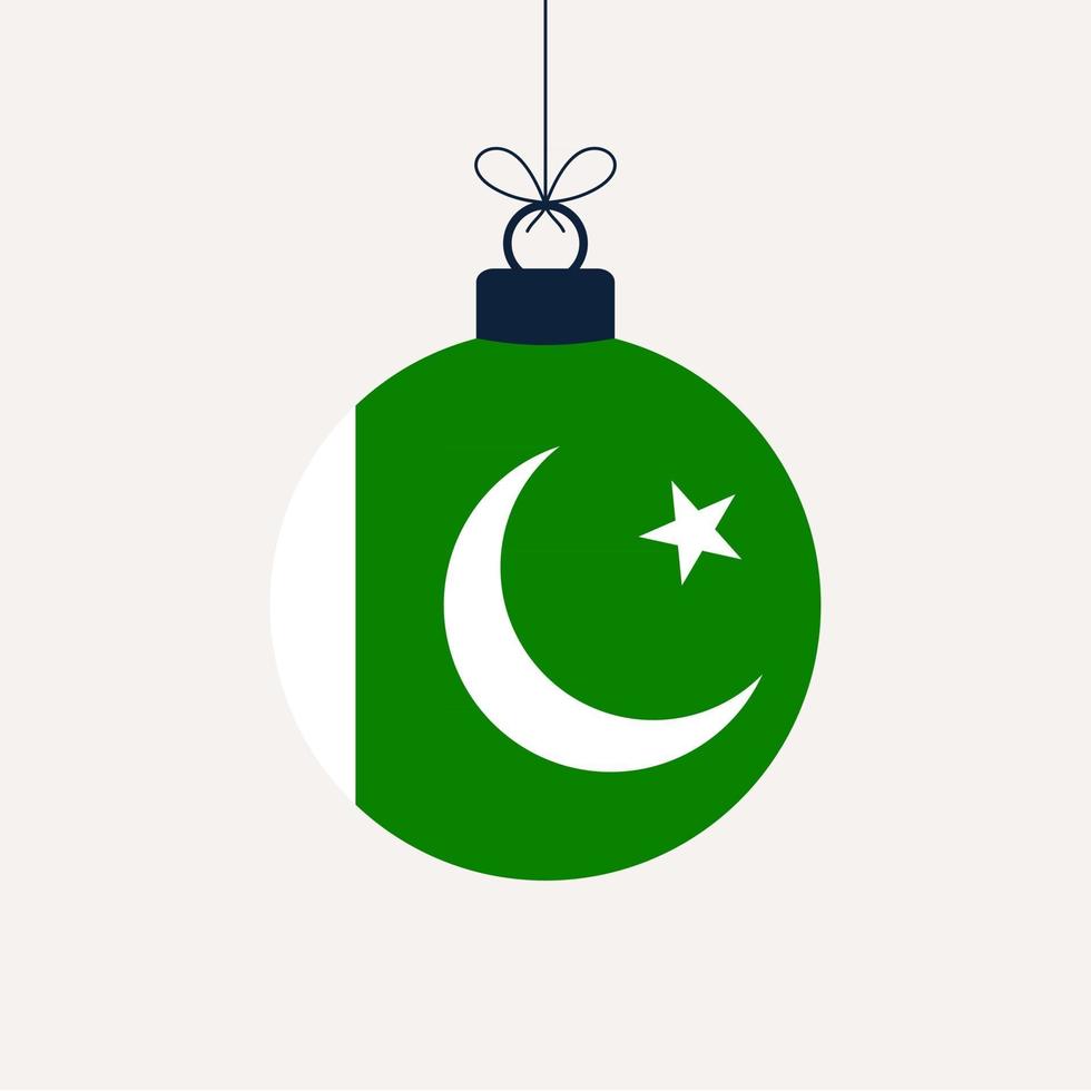 Weihnachtsball des neuen Jahres mit pakistanischer Flagge vektor