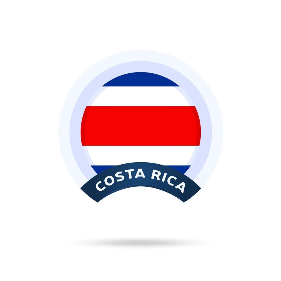 Costa Rica nationella flagga cirkel knapp ikon vektor