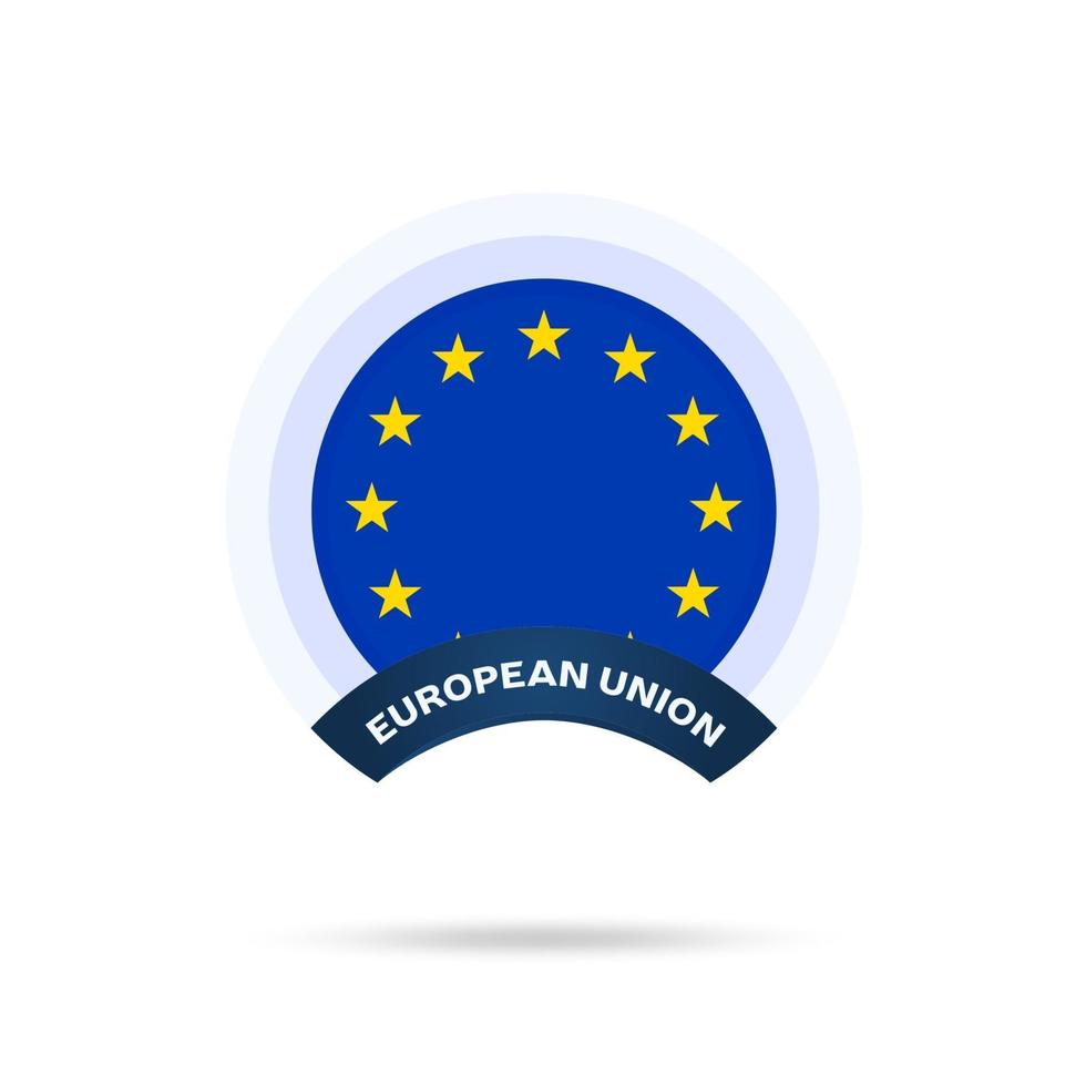 Europeiska unionens nationella flagga cirkel knapp ikon vektor