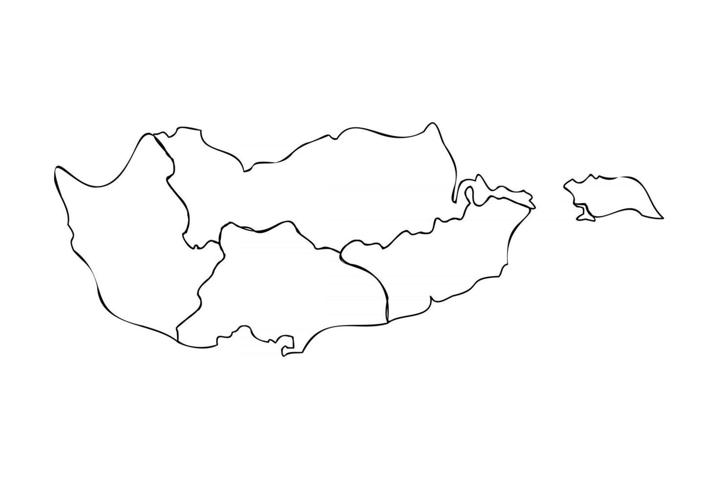 Gekritzelkarte von Zypern mit Staaten vektor