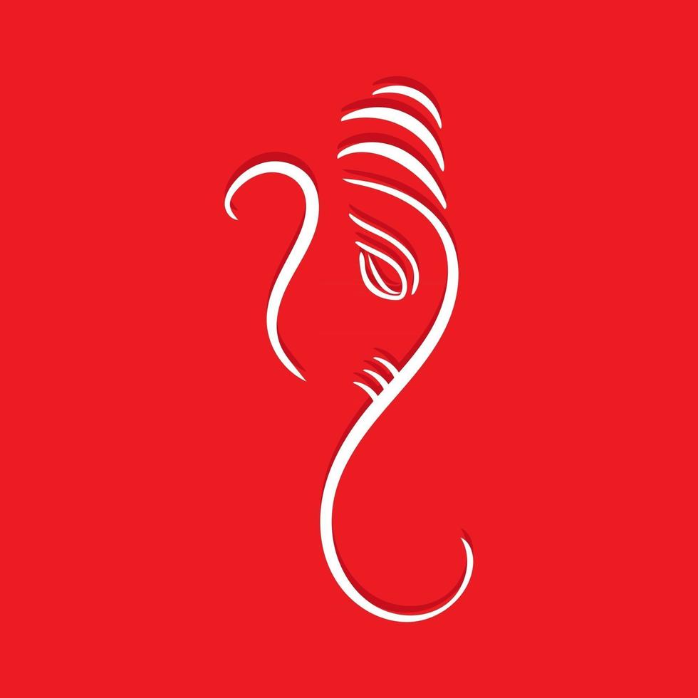 kostenloser minimaler hinduistischer Gott Ganesh Vektorlinie Kunstdesign vektor