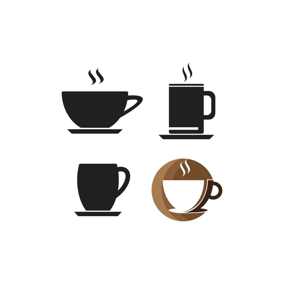 kaffeglas logotyp vektor