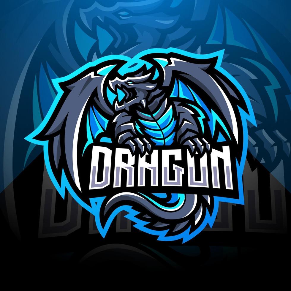 dragon esport maskot logo design vektor