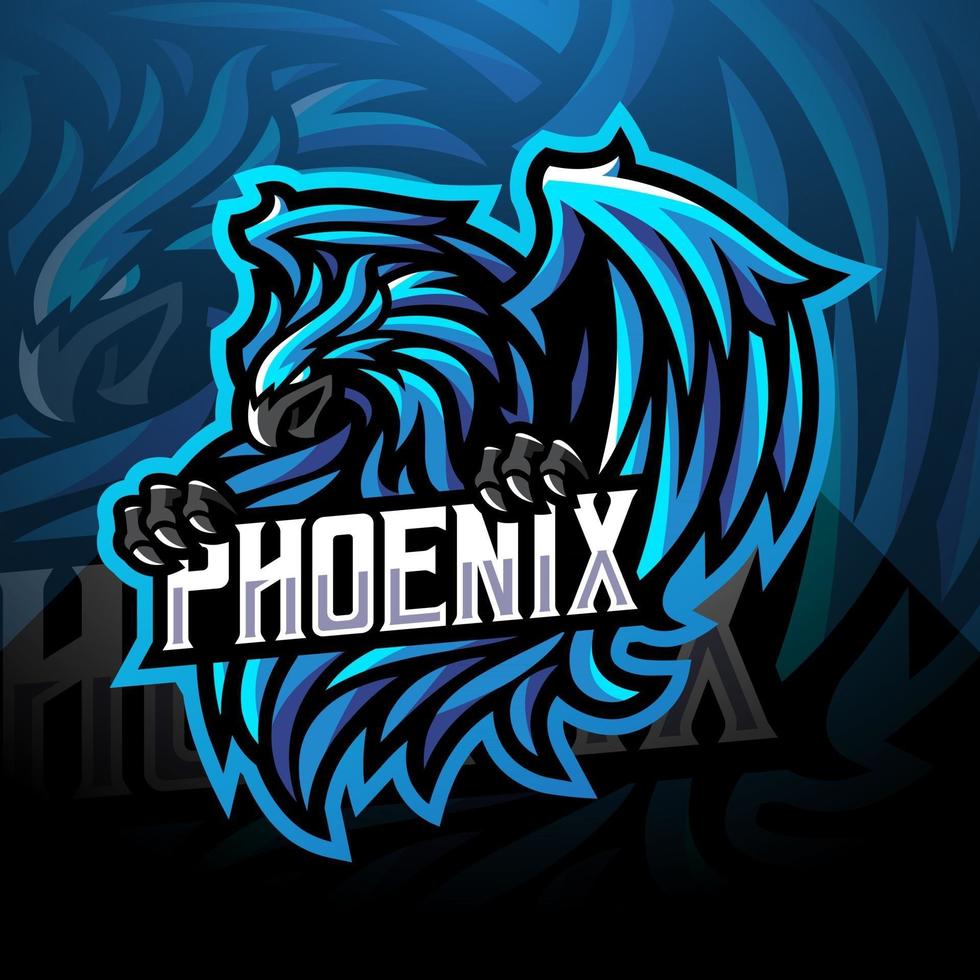 blå phoenix sport maskot logo design vektor