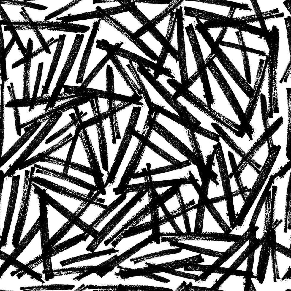 sömlös mönster med svart penna penseldrag i abstrakt former på vit bakgrund. vektor illustration