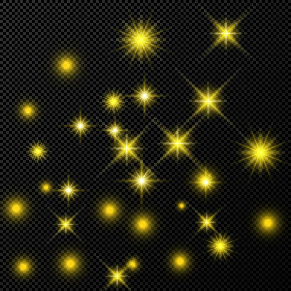 guld bakgrund med stjärnor och damm pärlar vektor
