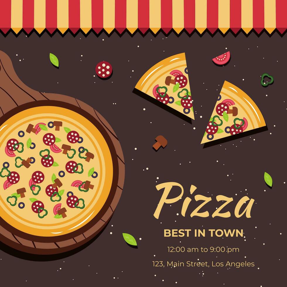 Pizza Banner oder Hintergrund. Vektor Illustration.