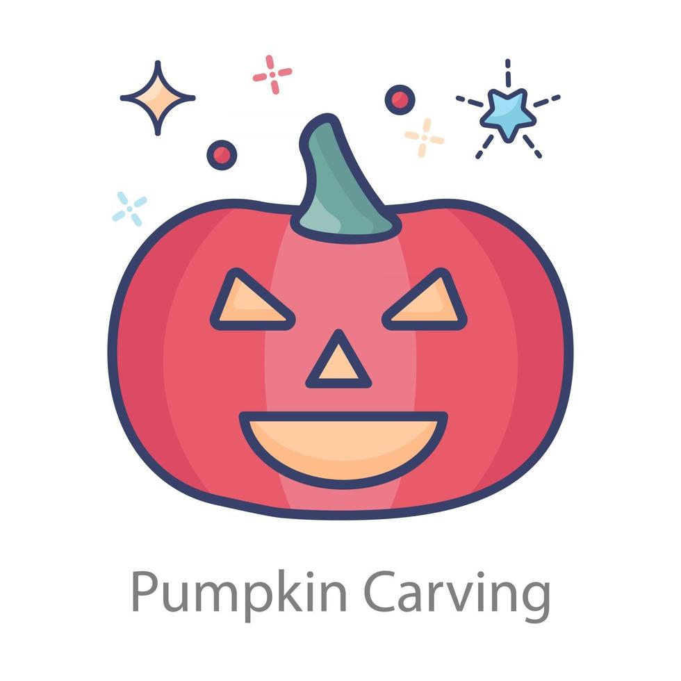 pumpa carving halloween vektor