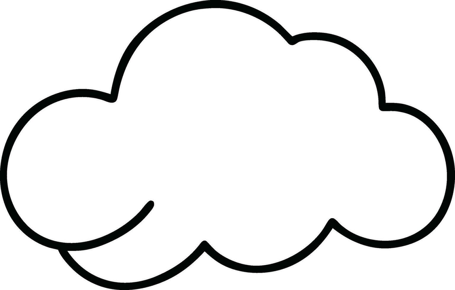 moln ikon översikt tecken moln dra svart linje symbol grafisk design väder prognos klotter stil vektor illustration