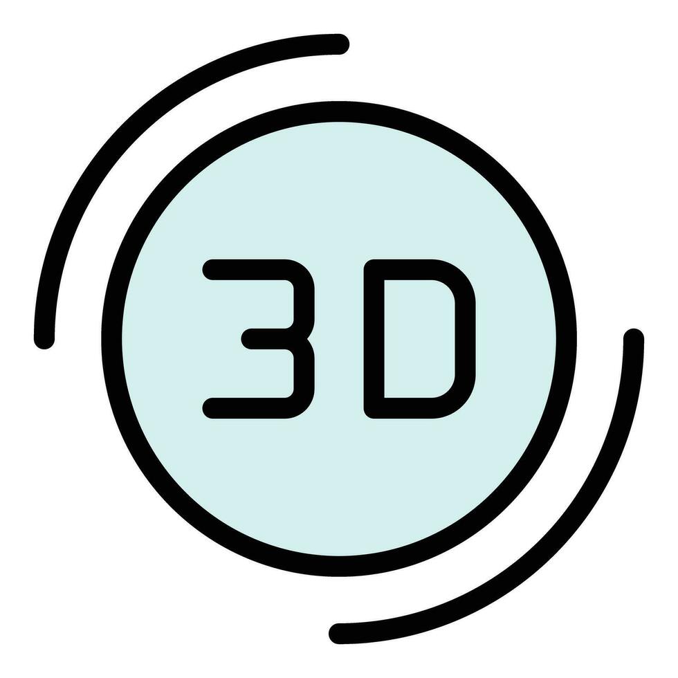 3d Visualisierung Symbol Vektor eben