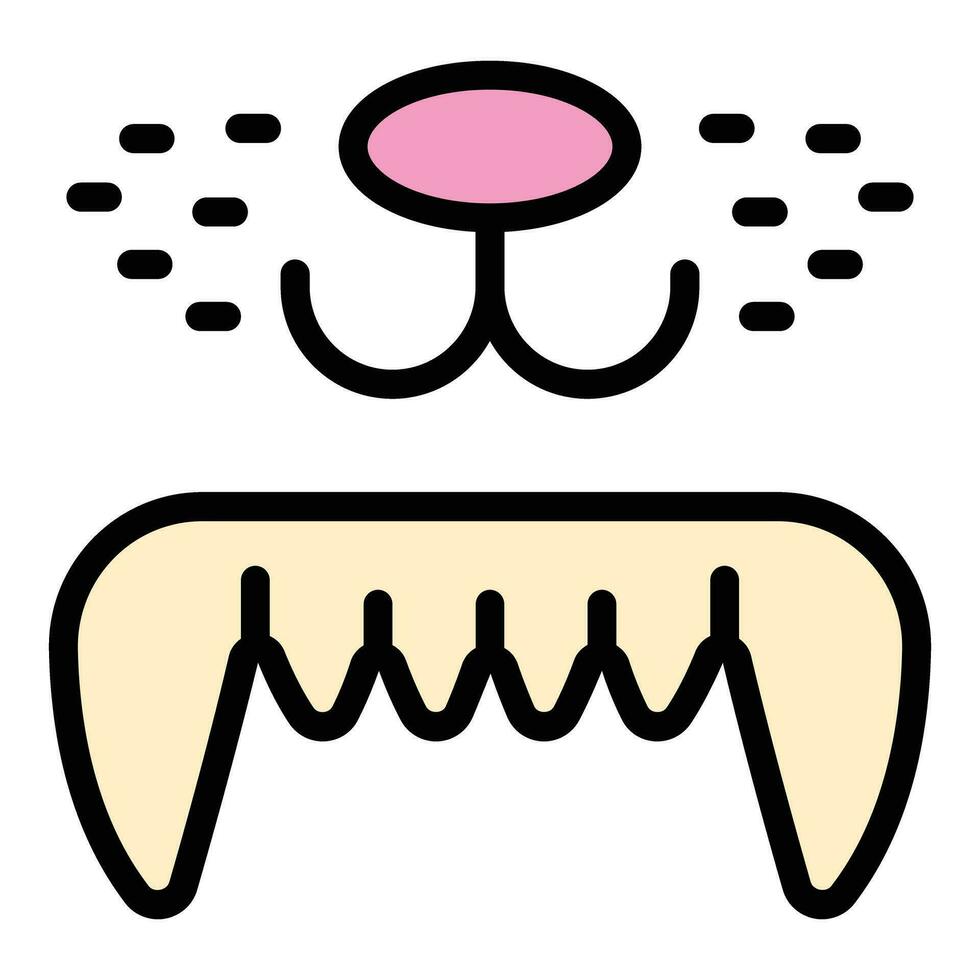 katt tand vård ikon vektor platt