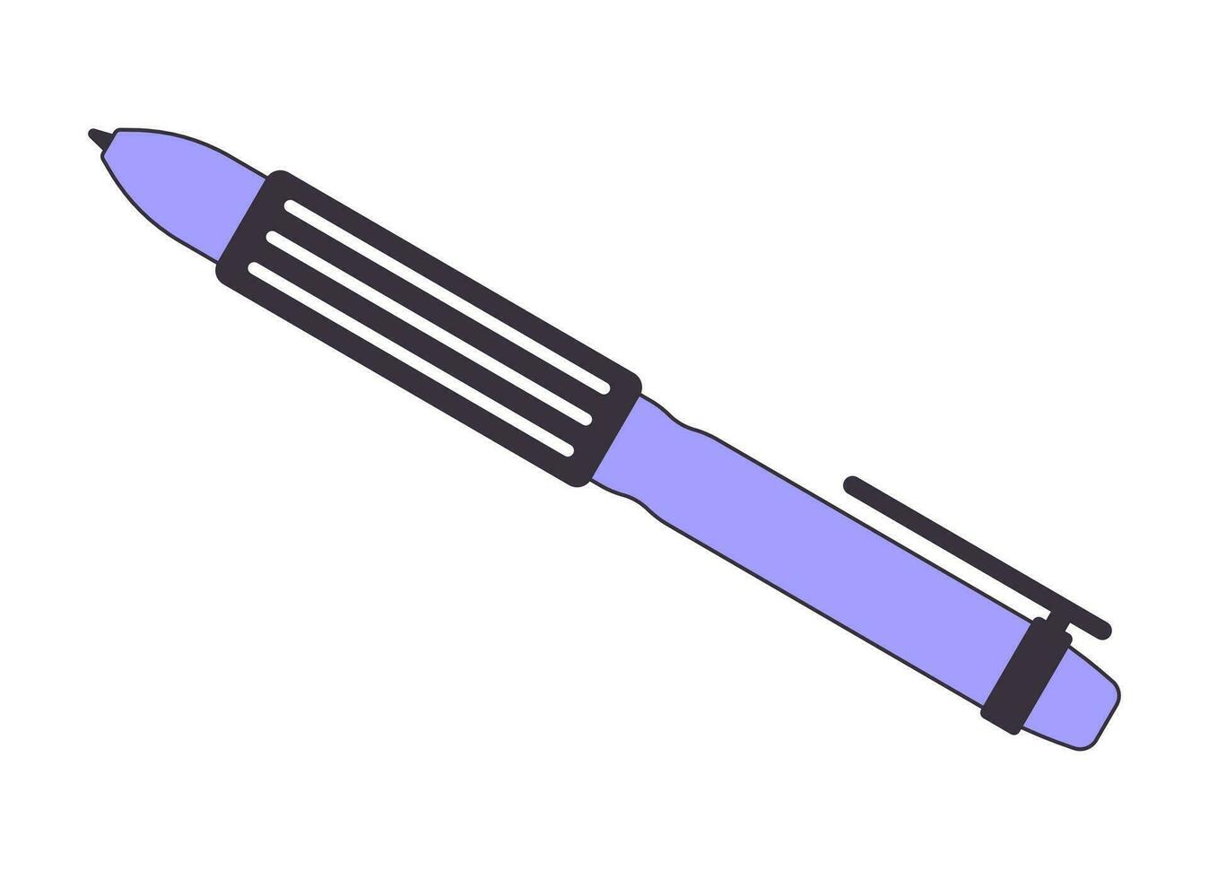 bläck penna för skrivning platt linje Färg isolerat vektor objekt. brevpapper element. redigerbar klämma konst bild på vit bakgrund. enkel översikt tecknad serie fläck illustration för webb design