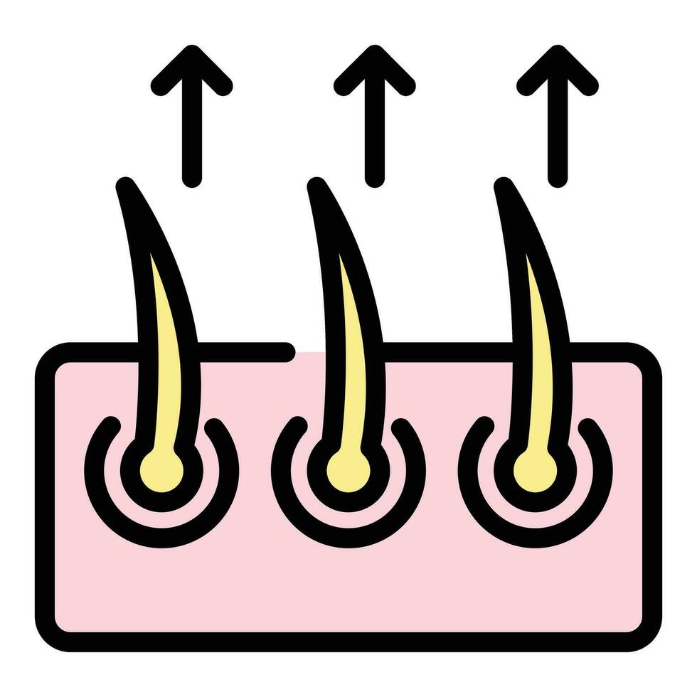 Haar wachsend Symbol Vektor eben