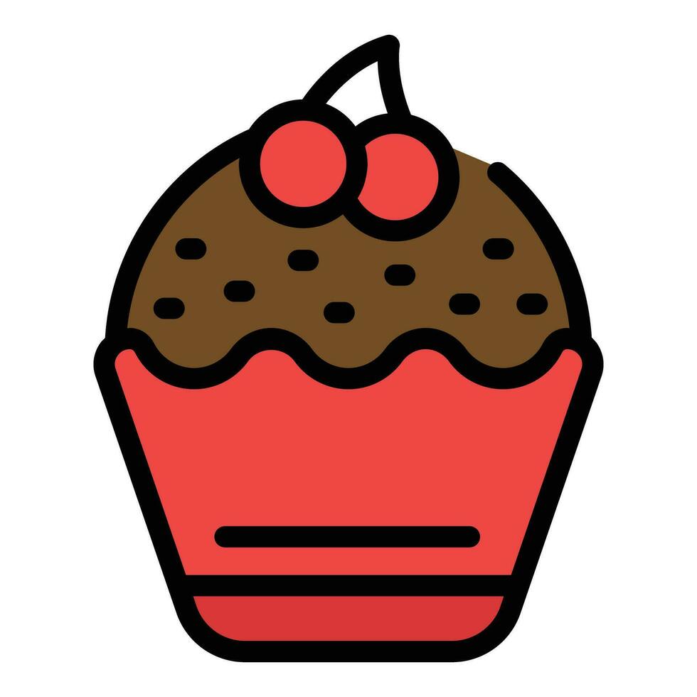 Sahne Cupcake Symbol Vektor eben