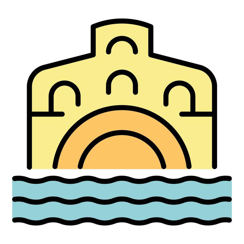 Venedig Brücke Symbol Vektor eben