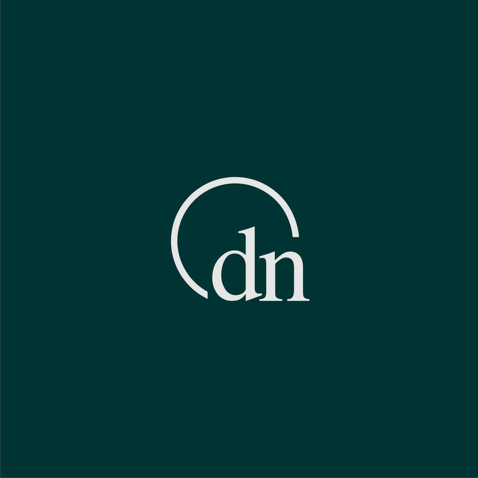 dn Initiale Monogramm Logo mit Kreis Stil Design vektor