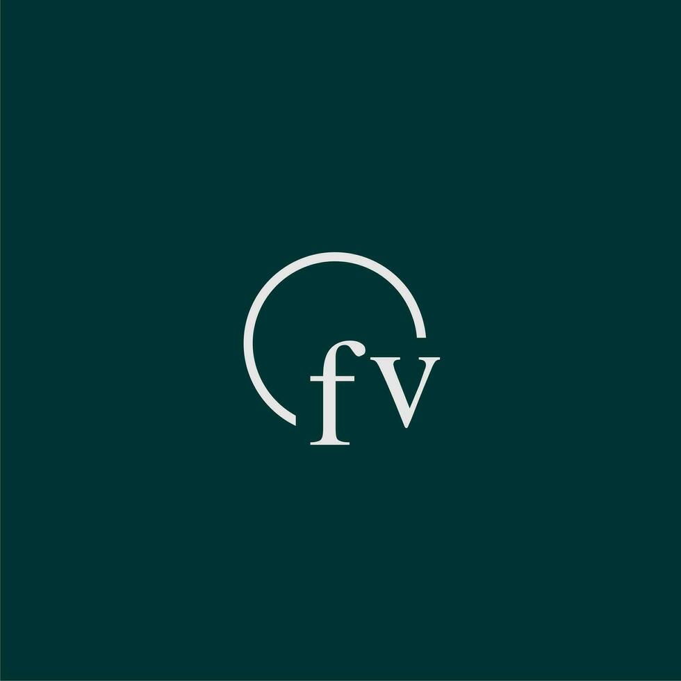 fv Initiale Monogramm Logo mit Kreis Stil Design vektor