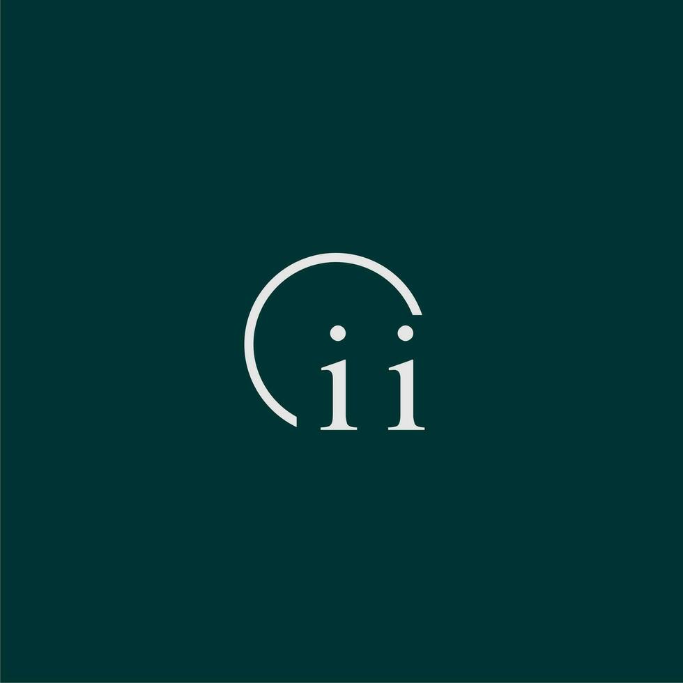 ii Initiale Monogramm Logo mit Kreis Stil Design vektor