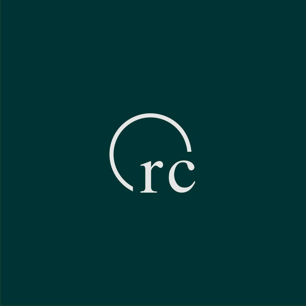 rc Initiale Monogramm Logo mit Kreis Stil Design vektor