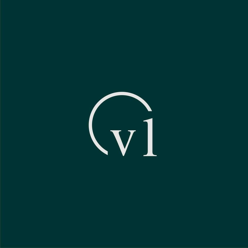 vl Initiale Monogramm Logo mit Kreis Stil Design vektor