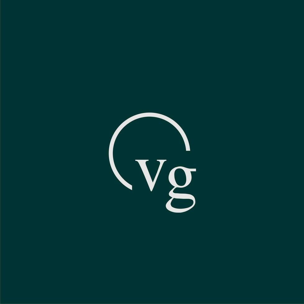 vg Initiale Monogramm Logo mit Kreis Stil Design vektor