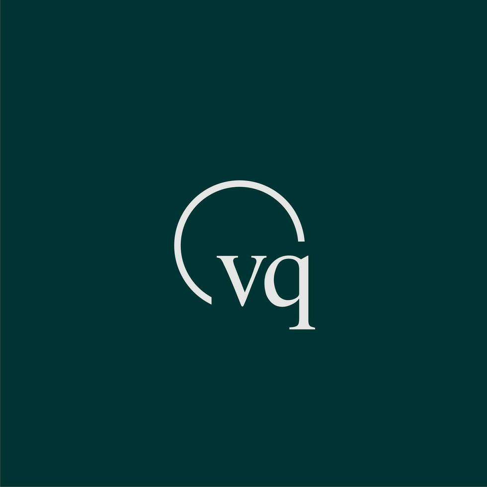 vq första monogram logotyp med cirkel stil design vektor