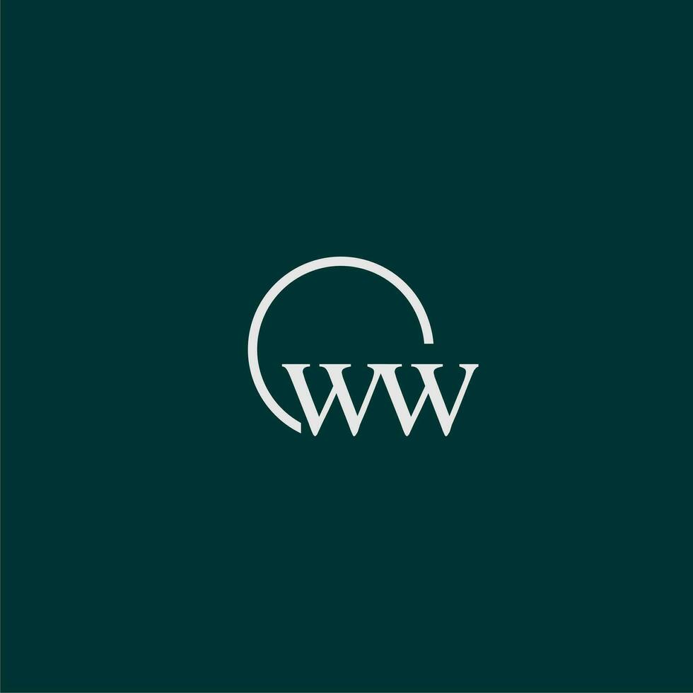 ww Initiale Monogramm Logo mit Kreis Stil Design vektor