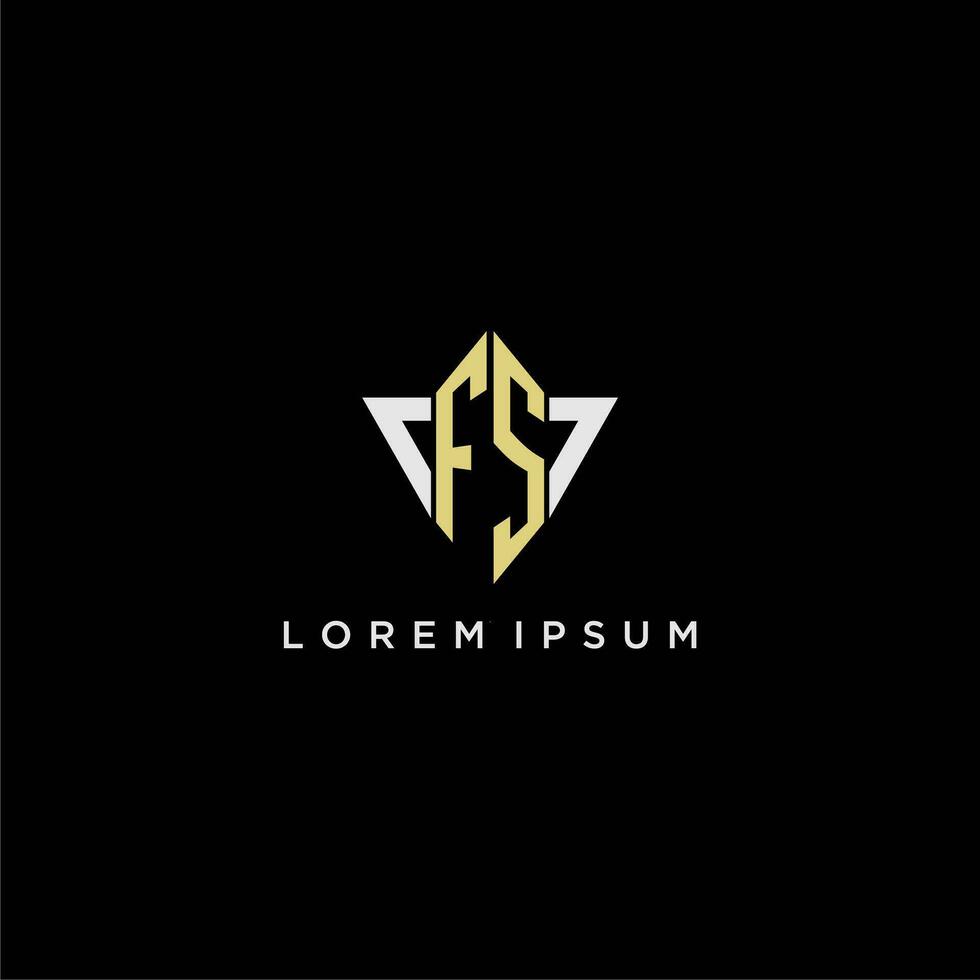 fs första monogram logotyp för form triangel kreativ design vektor