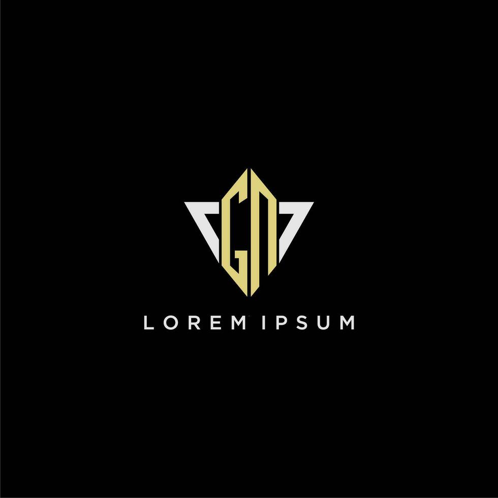 gn första monogram logotyp för form triangel kreativ design vektor