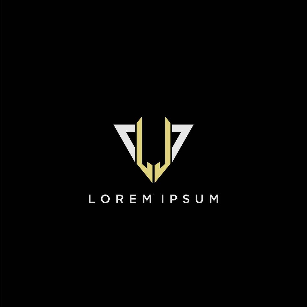 lj första monogram logotyp för form triangel kreativ design vektor