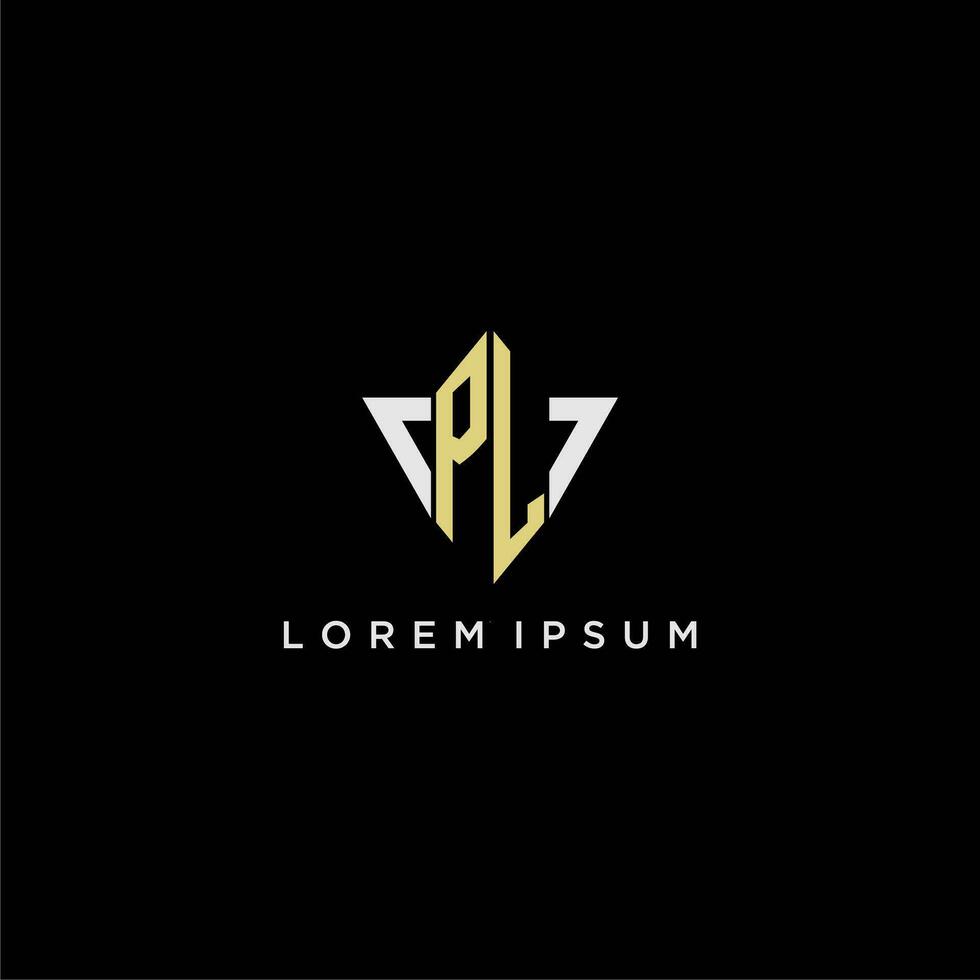 pl första monogram logotyp för form triangel kreativ design vektor