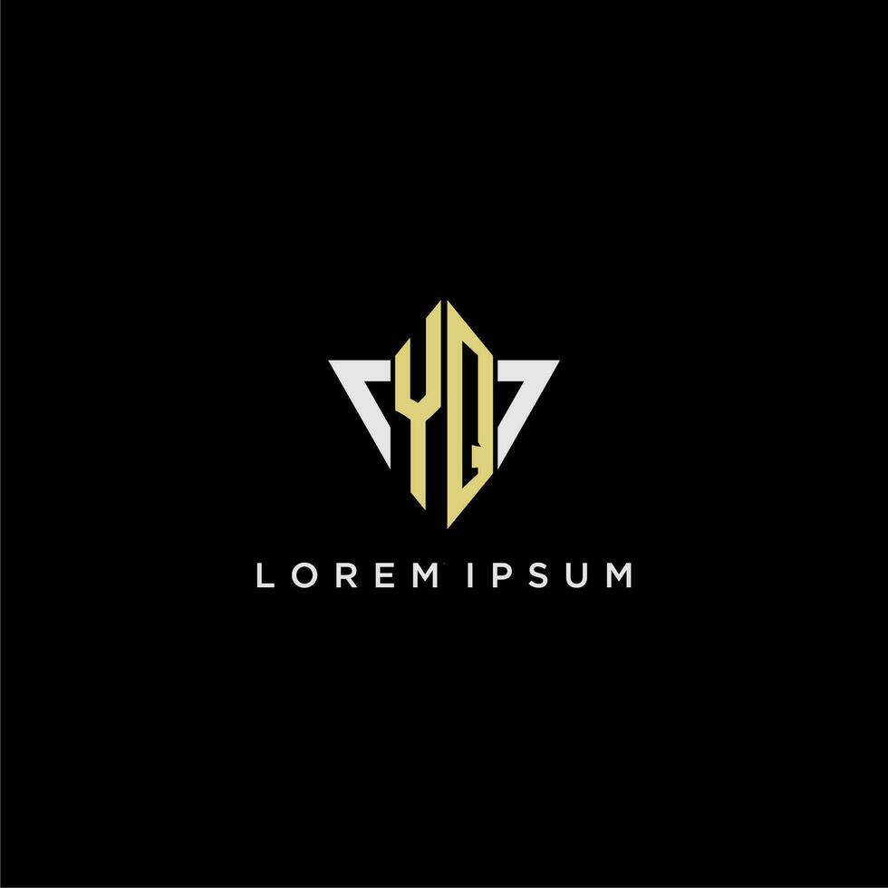 yq första monogram logotyp för form triangel kreativ design vektor