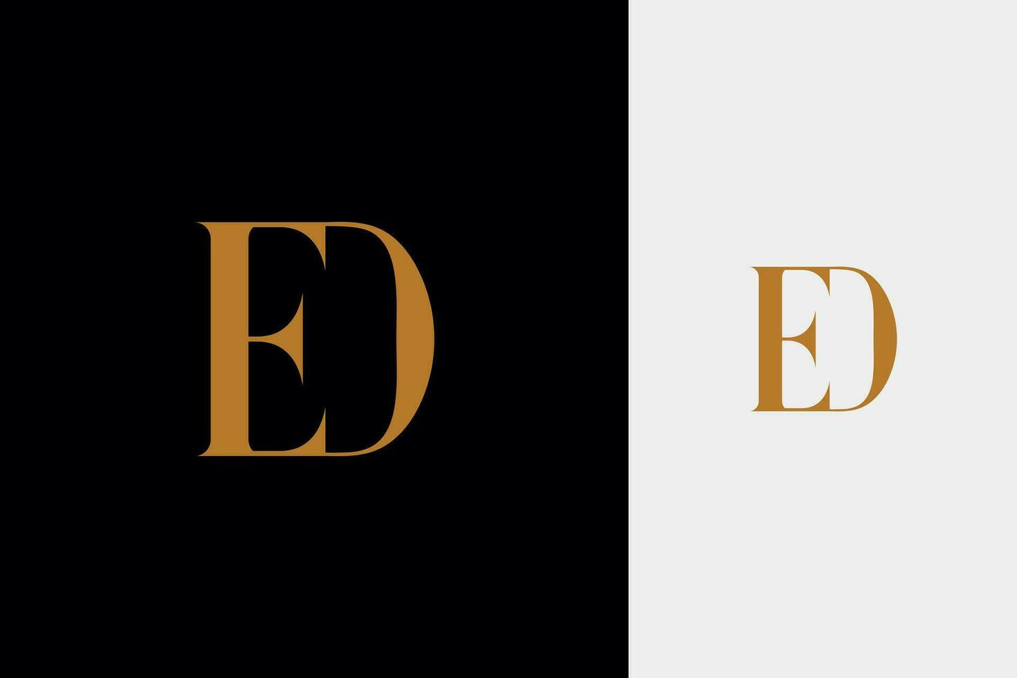 elegant enkel minimal lyx serif font alfabet brev d kombinerad med brev e logotyp design vektor