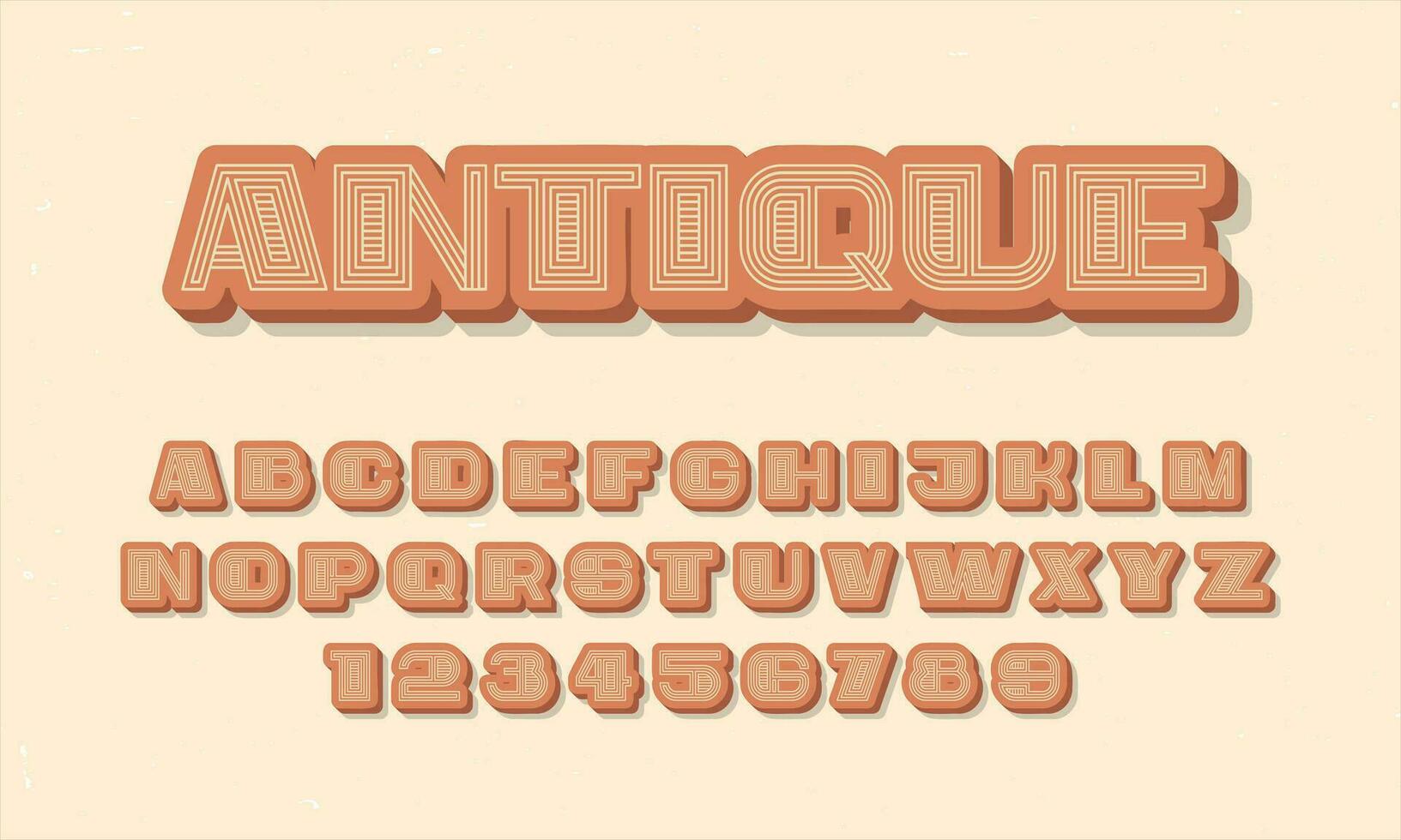 Jahrgang retro Stil bunt Vektor Alphabet Schriftart Typografie Schrift