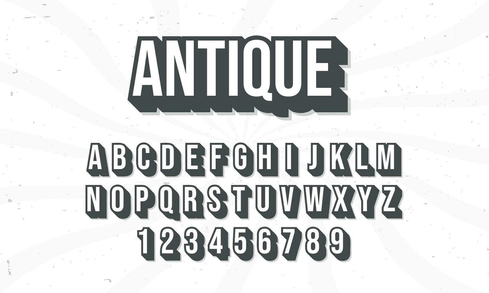 årgång retro stil färgrik vektor alfabet font typografi typsnitt