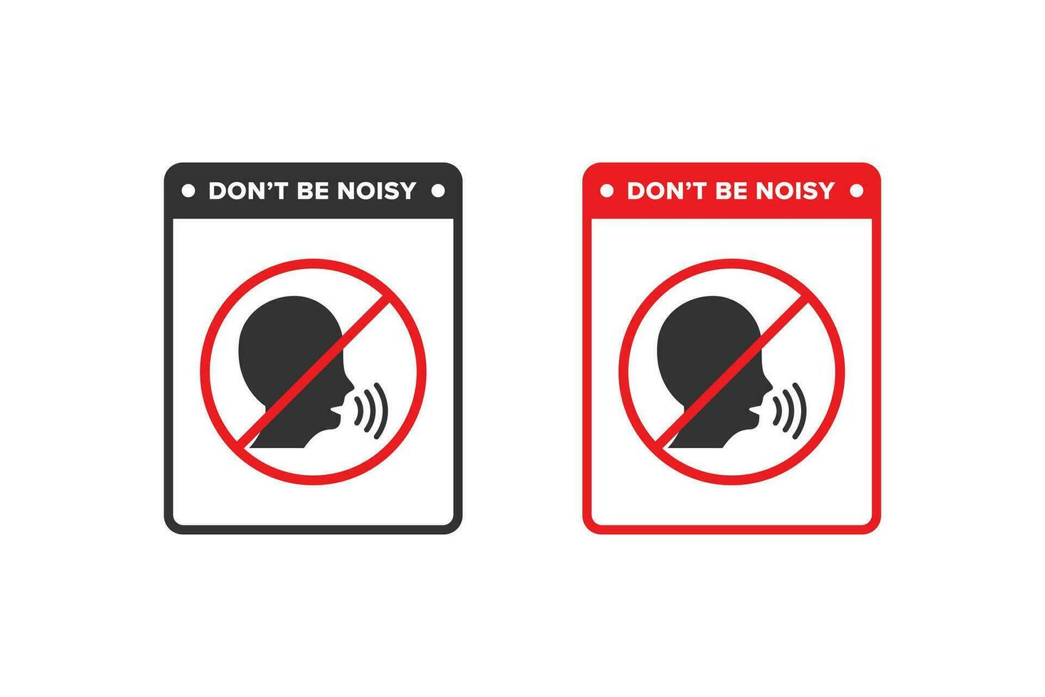 Nein Lärm Symbol Zeichen Vektor Design, Symbol Bretter sind verboten von laut