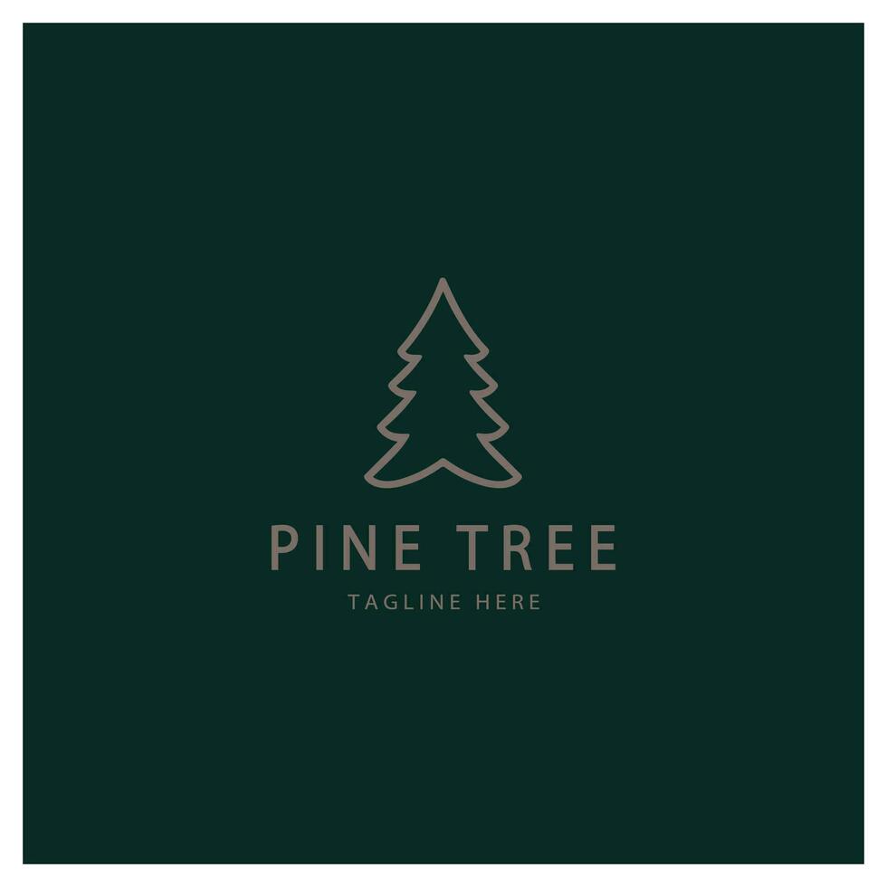 enkel tall eller gran träd logotyp, evergreen.for tall skog, äventyrare, camping, natur, märken och business.vector vektor