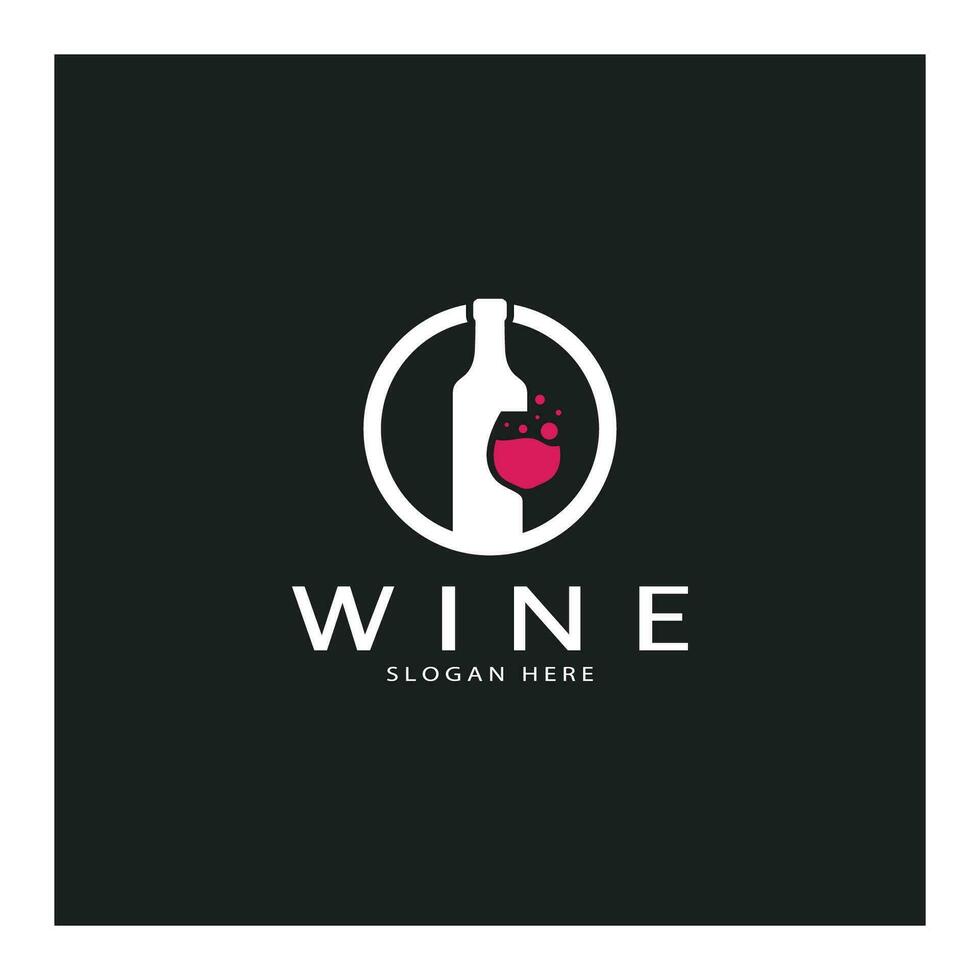 Wein-Logo-Design-Vorlage. Vektor-Illustration des Symbol-Vektors vektor