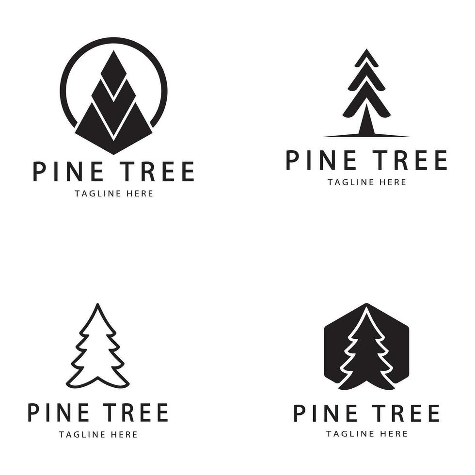 enkel tall eller gran träd logotyp, evergreen.for tall skog, äventyrare, camping, natur, märken och business.vector vektor