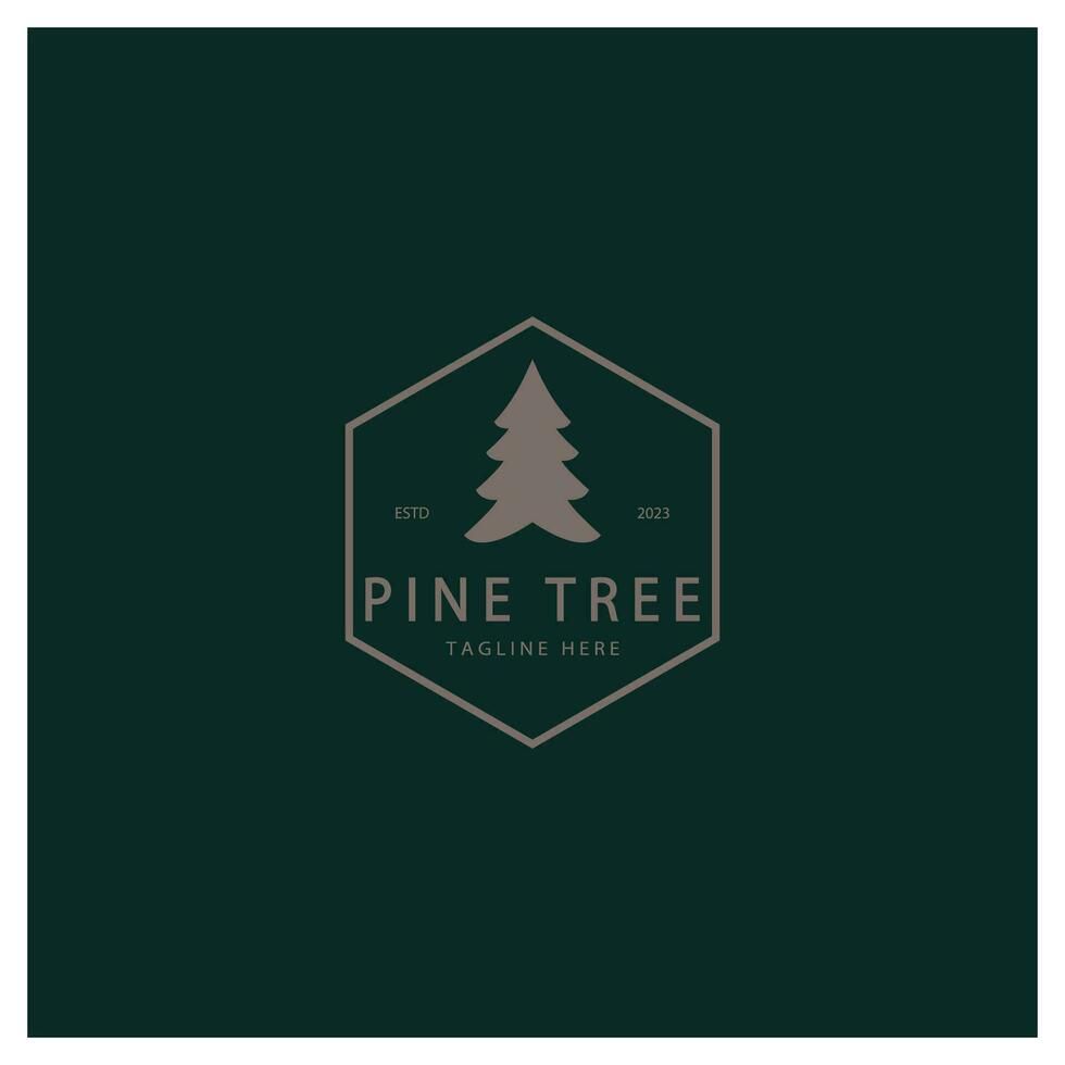 enkel tall eller gran träd logotyp, evergreen.for tall skog, äventyrare, camping, natur, märken och business.vector vektor
